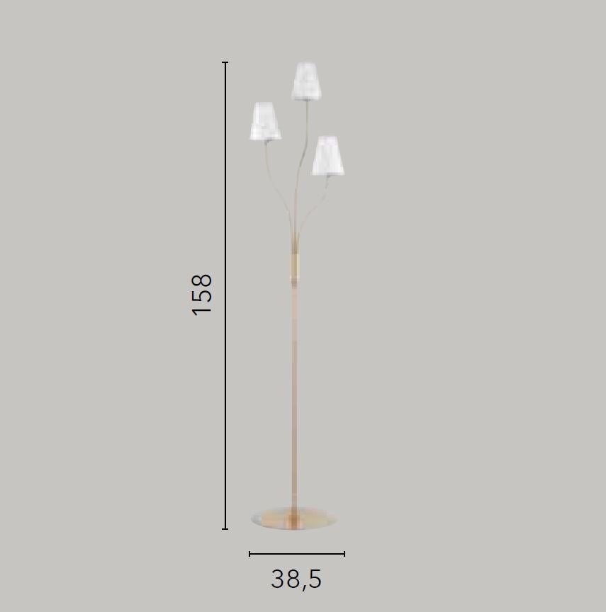 Piantana coppe vetro opale struttura metallo oro 3XG9 non incl. CANTO Piantana coppe vetro opale struttura metallo oro 3XG9 non incl. CANTO